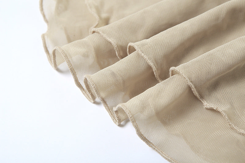 women Shoulder Straps Sleeveless Ruffled A-Line Dress