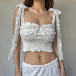 Women Solid Tie-Up Neck Top