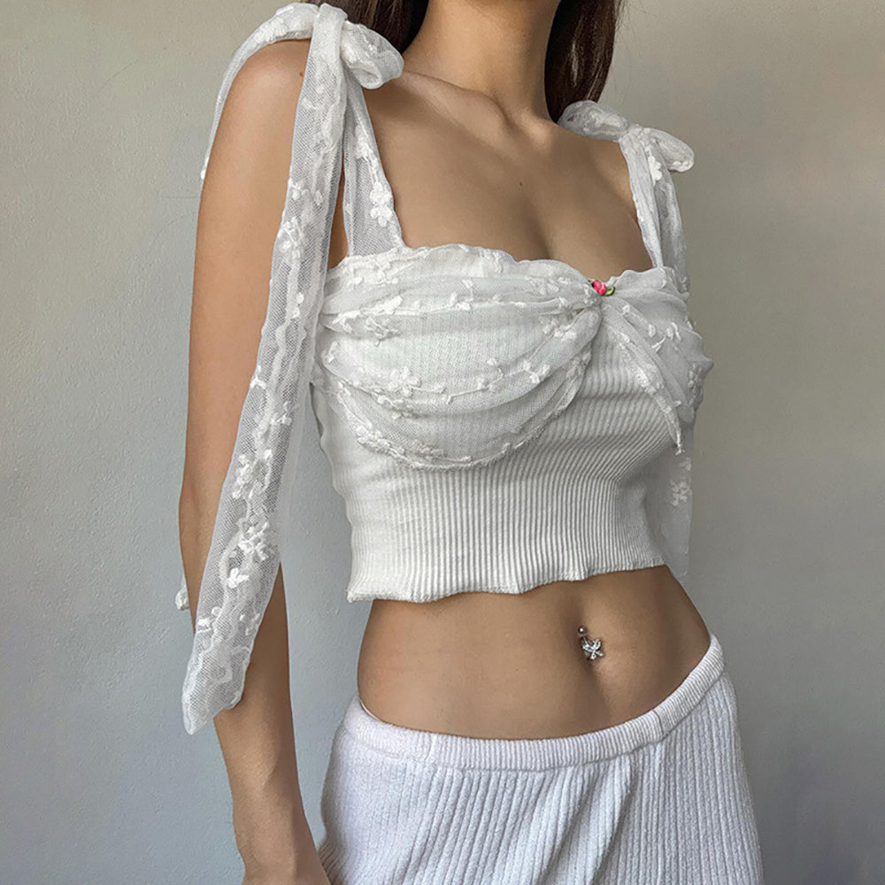 Women Solid Tie-Up Neck Top