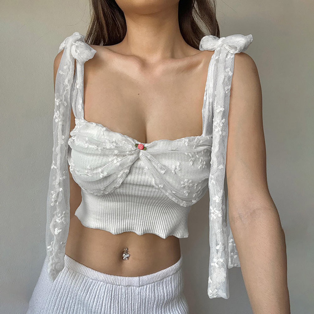 Women Solid Tie-Up Neck Top