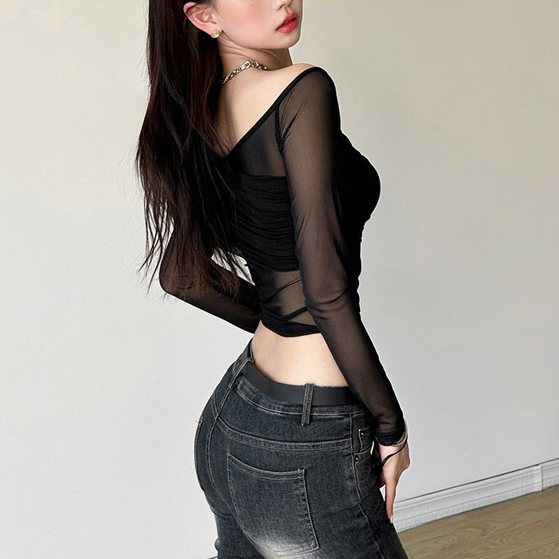 Black Off-Shoulder Bardot Crop Top