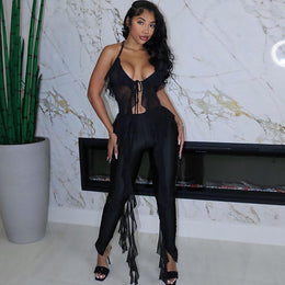 Halter Neck Ruffles High-Low Top