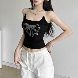 Print Georgette Tank Crop Top