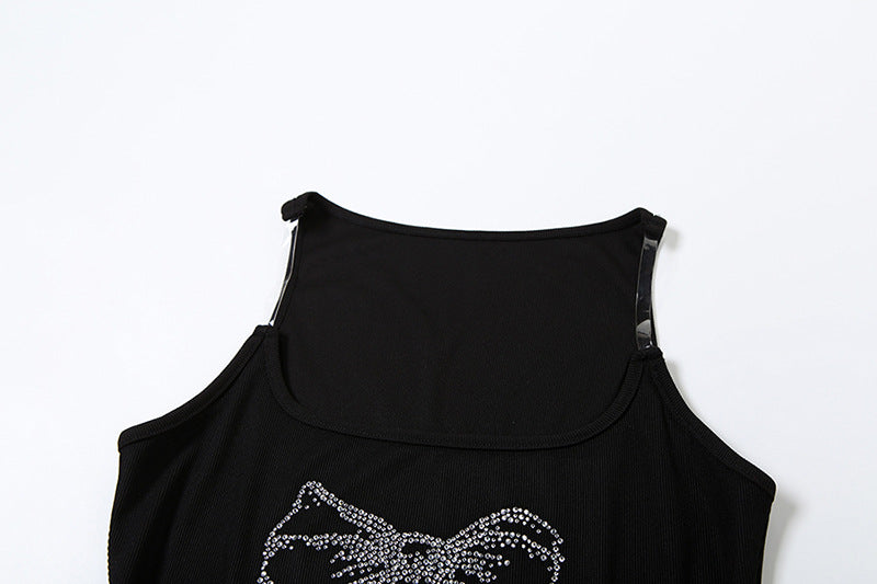 Print Georgette Tank Crop Top