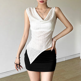 Women Cowl Neck Sleeveless Top