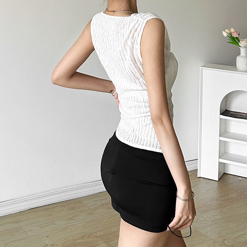 Women Cowl Neck Sleeveless Top