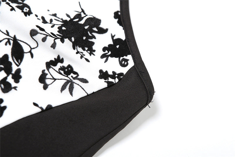 Floral Print Halter Neck Bodycon Mini Dress