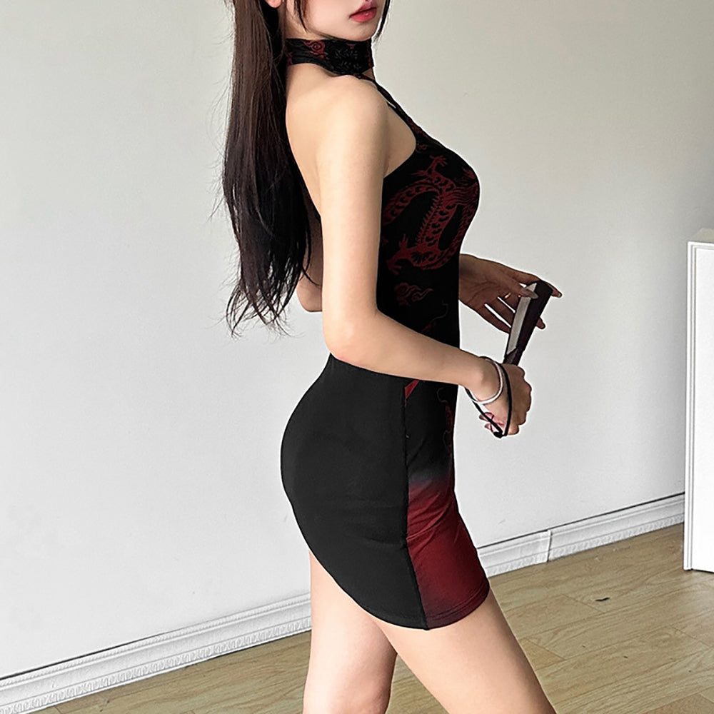 Ethnic Motifs Print Bodycon Mini Dress