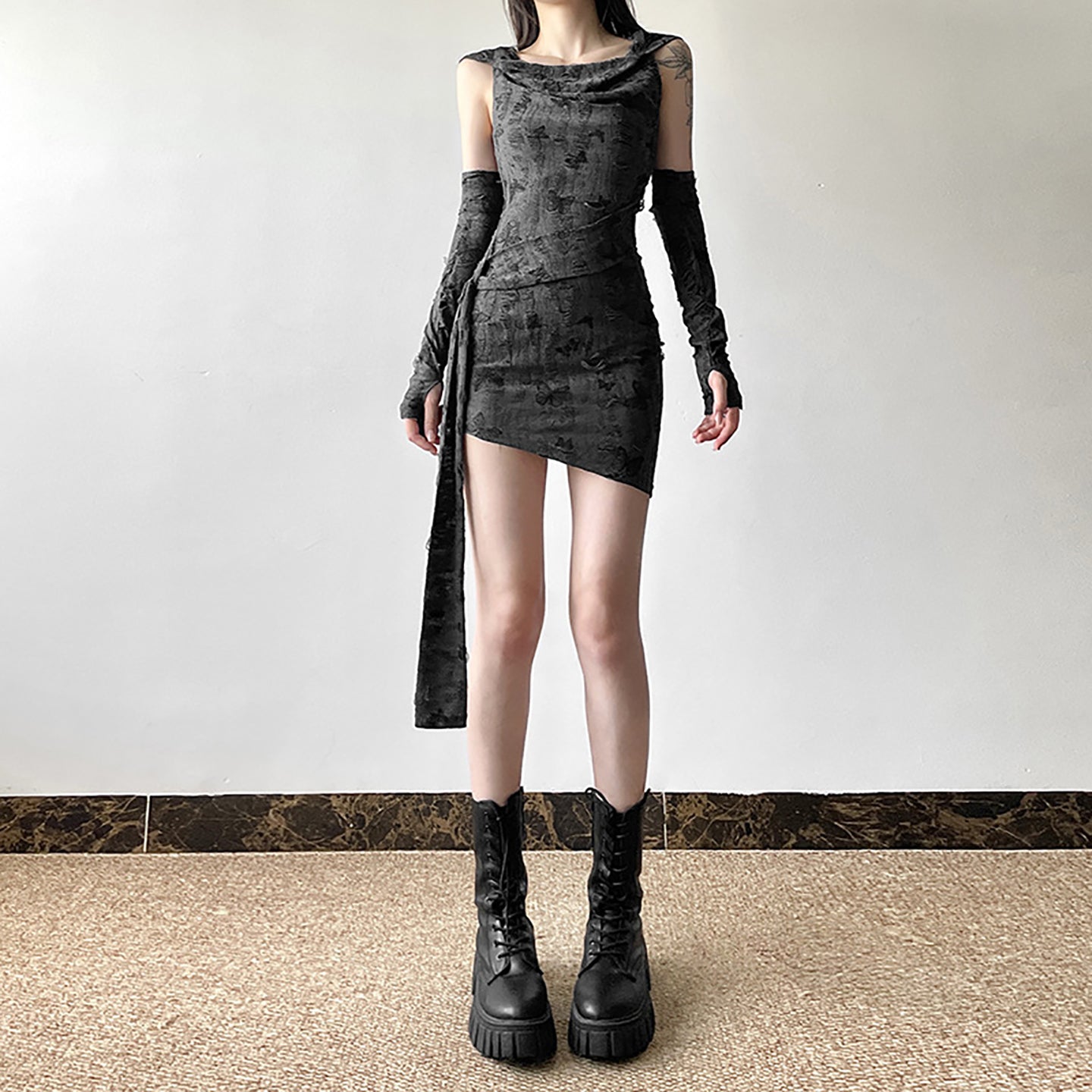 Cowl Neck Bodycon Mini Dress