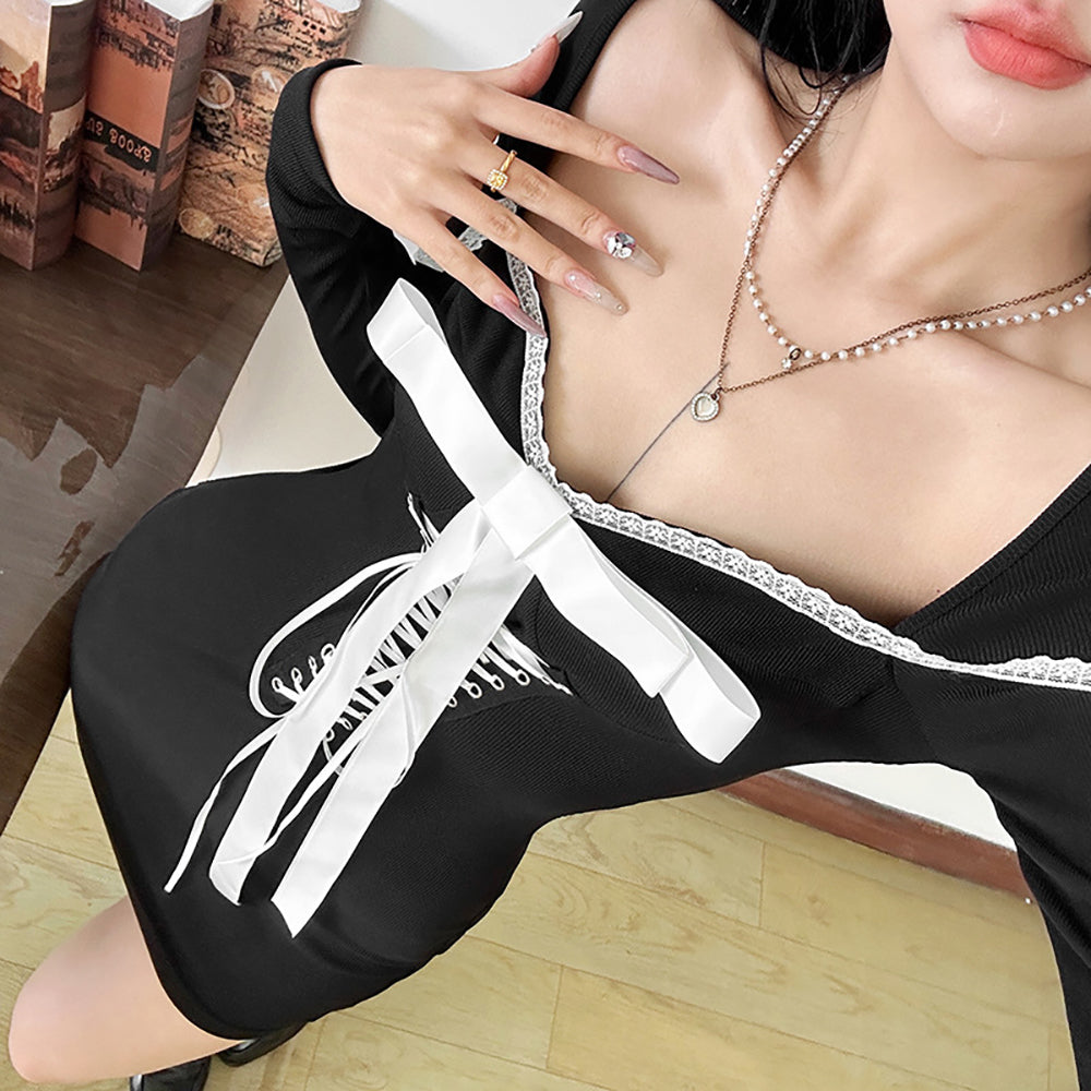 Women Sweetheart Neck Bodycon Mini Dress