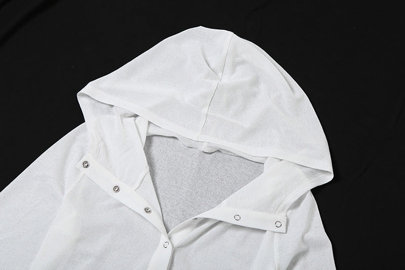 White Hooded Crop Top