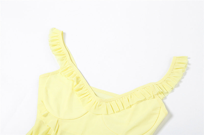 V-Neck Solid Ruffles Top