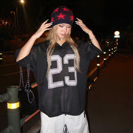 Women V-Neck Graphic Top