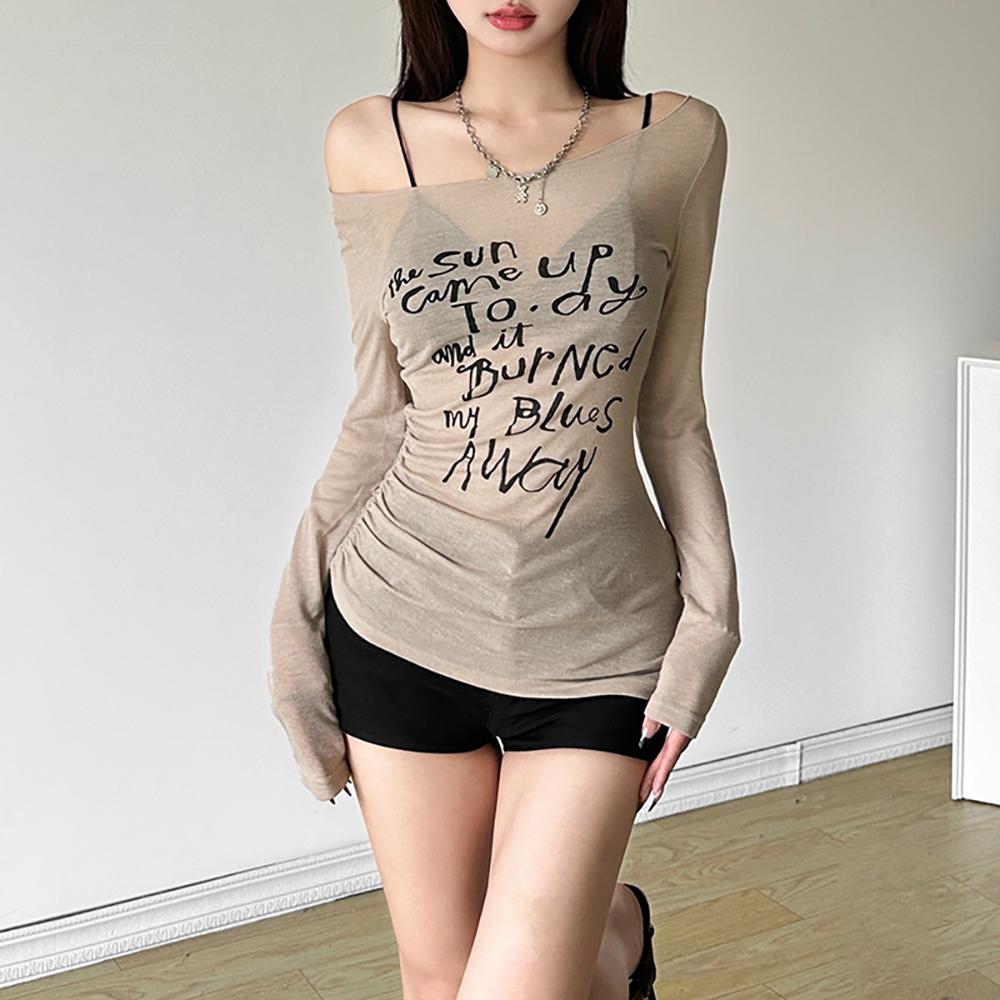 Women Off-shoulder Typography Top