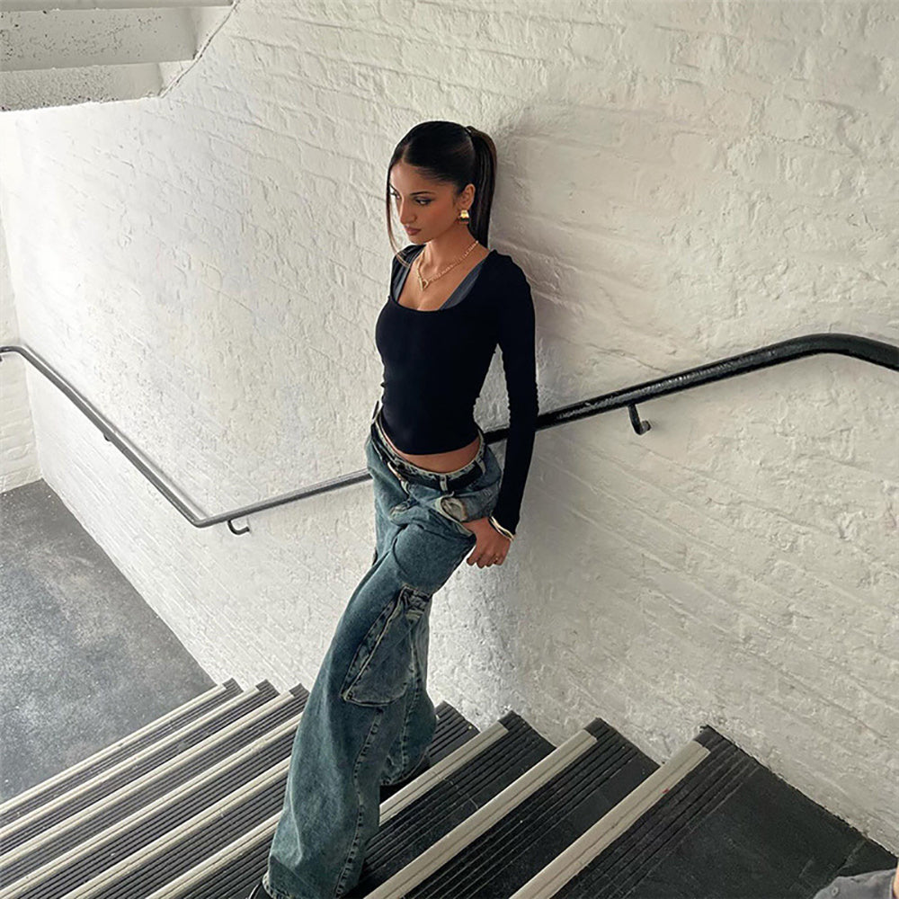 Women Cold-Shoulder Crop Top