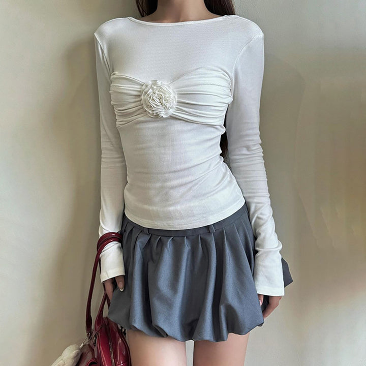 Women Solid Boat Neck Top