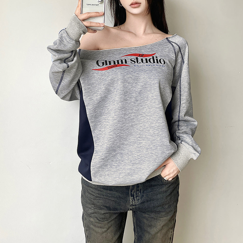 Women Typography Printed Off-Shoulder Top