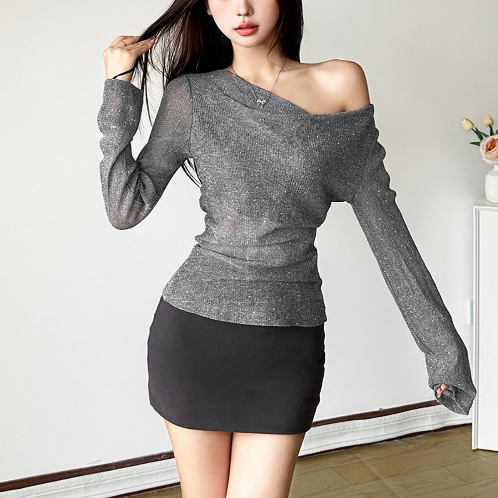 Embellished Cowl Neck Top