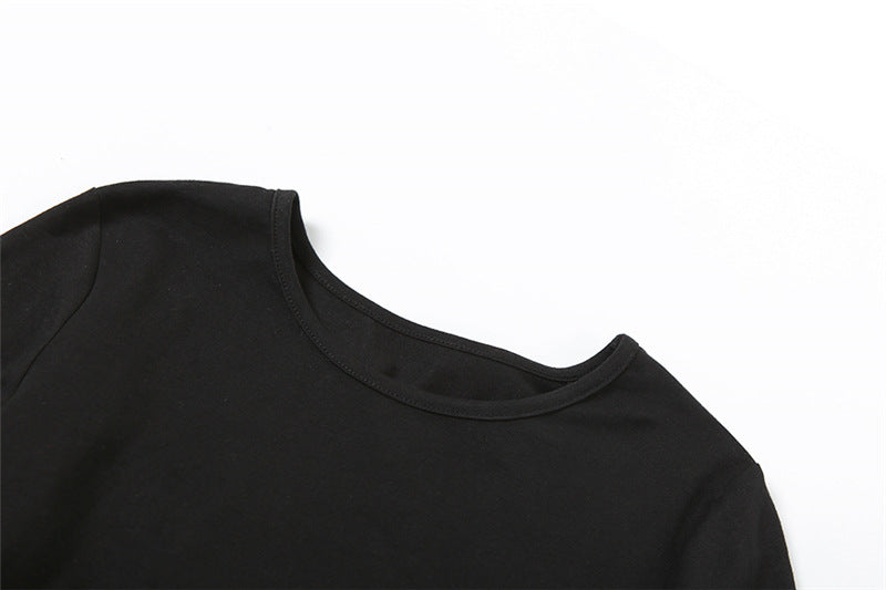 Black & White Printed Fitted Cotton Top