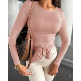 Women Extended Sleeves Fitted Top