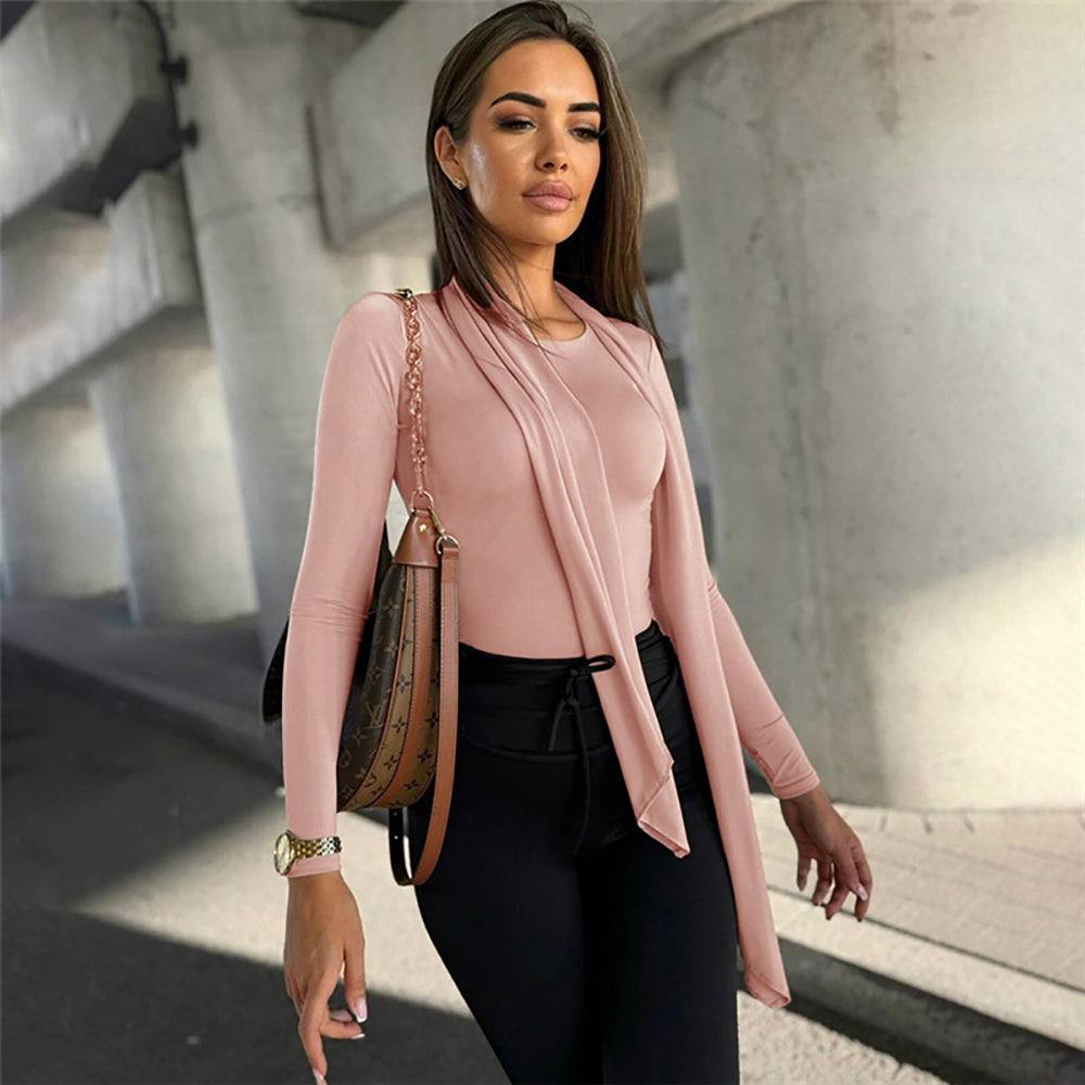 Women Extended Sleeves Fitted Top