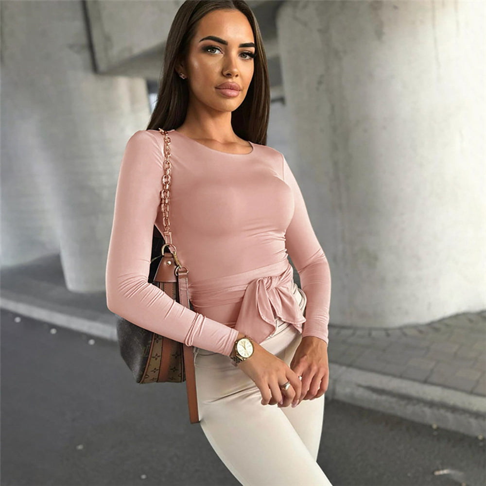 Women Extended Sleeves Fitted Top