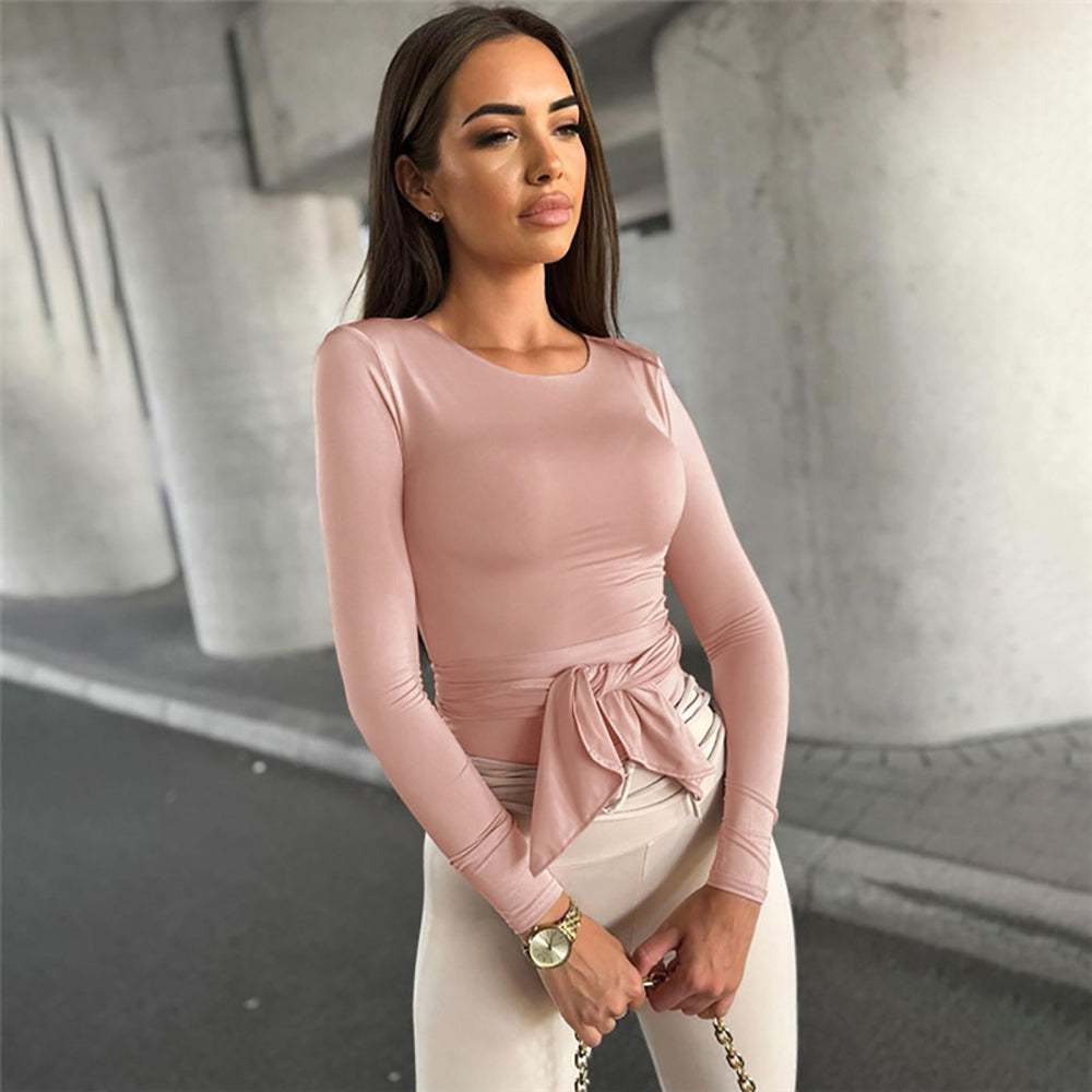 Women Extended Sleeves Fitted Top