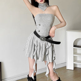 Ruffled Off-Shoulder Fit & Flare Mini Dress