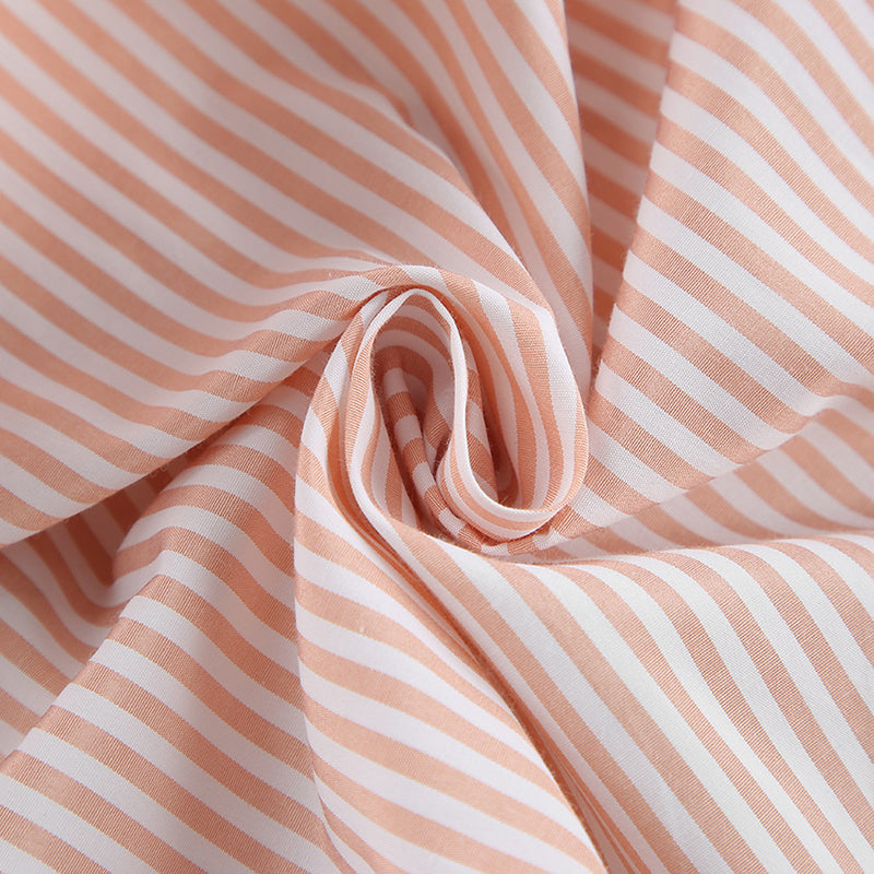 White Striped Waist Tie Up Crop Shirt and Shorts