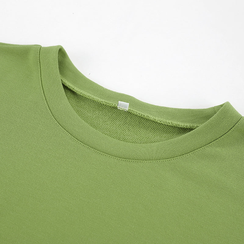 Green Round Neck T-shirt and Shorts Set