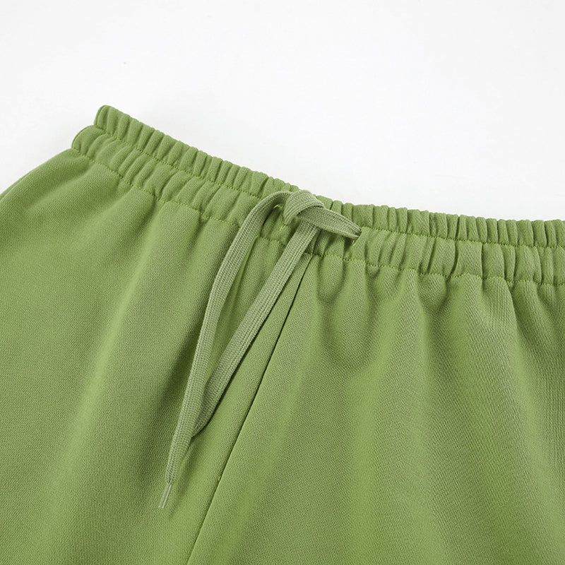 Green Round Neck T-shirt and Shorts Set
