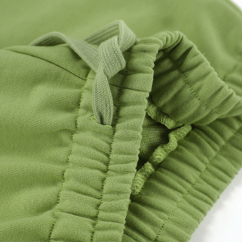 Green Round Neck T-shirt and Shorts Set