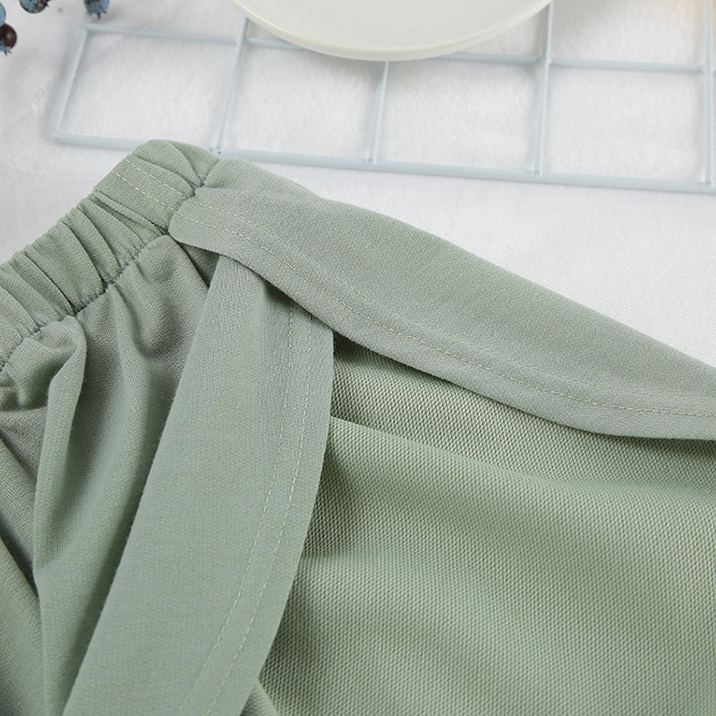 Green Extended Sleeves Top & Shorts