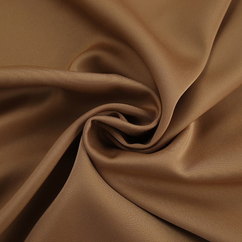 Brown Front Slit A-Line Midi Skirt