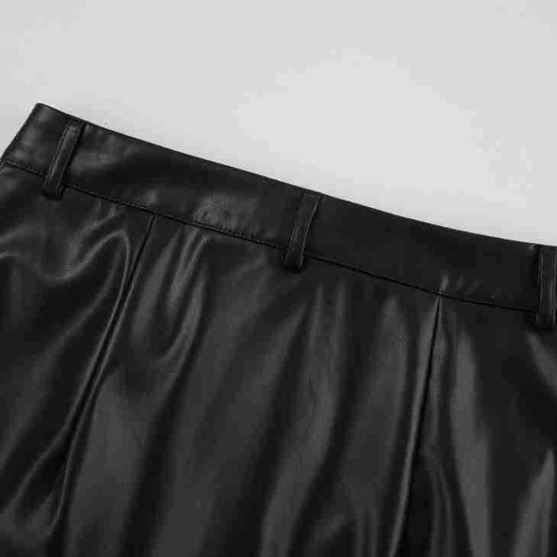 Black High-Rise A-Line Midi Skirt