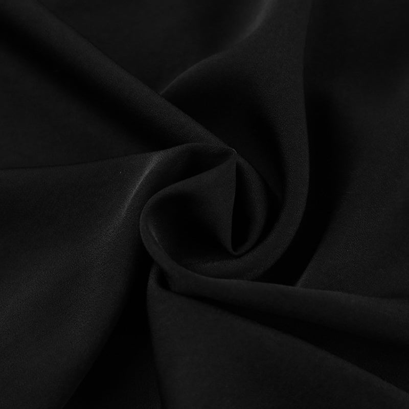 Black Side Slit A-Line Midi Skirt