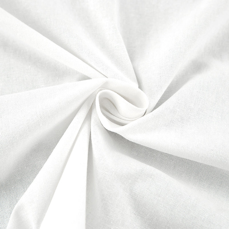 White Spread Collar Long Sleeves Cotton Casual Shirt