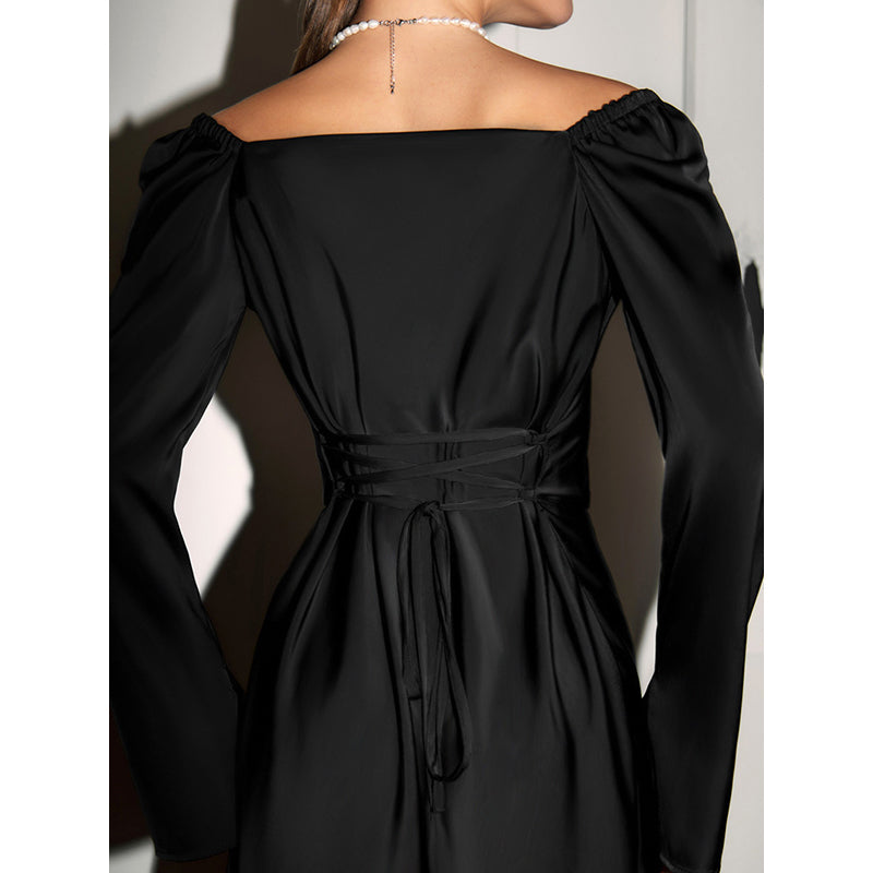 Bell Sleeve A-Line Mini Dress