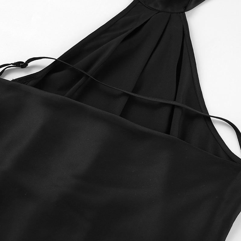 Black Halter Neck Bodycon Maxi Dress
