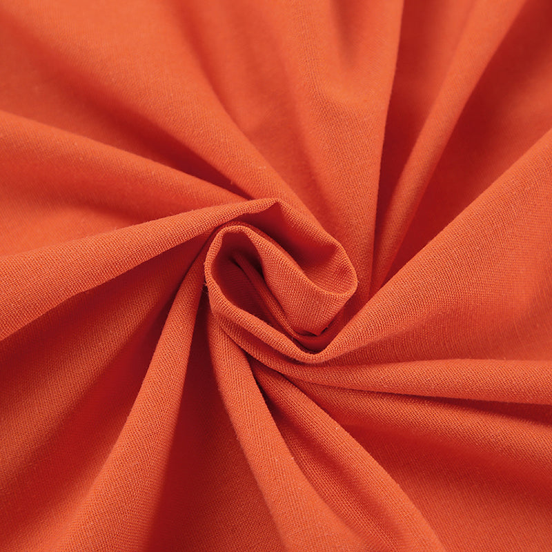 Orange-Coloured Sleeveless Linen Maxi Dress