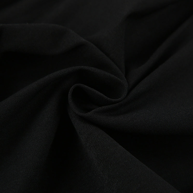Black Extended Sleeves A-Line Mini Dress