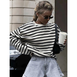 Striped Cotton Longline Top