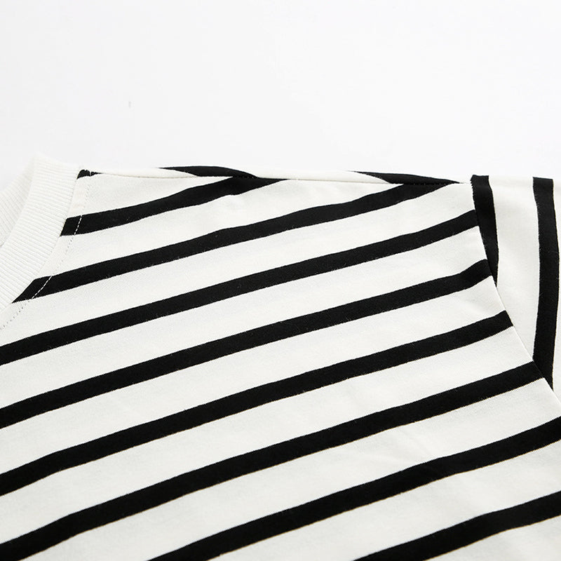 Striped Cotton Longline Top