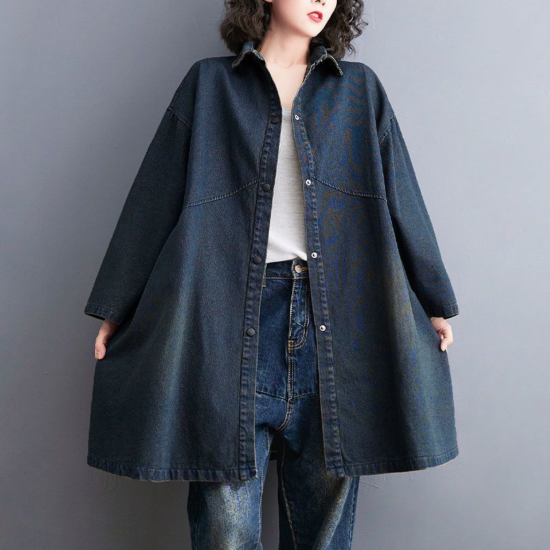 Notched Lapel Collar Cotton Overcoat