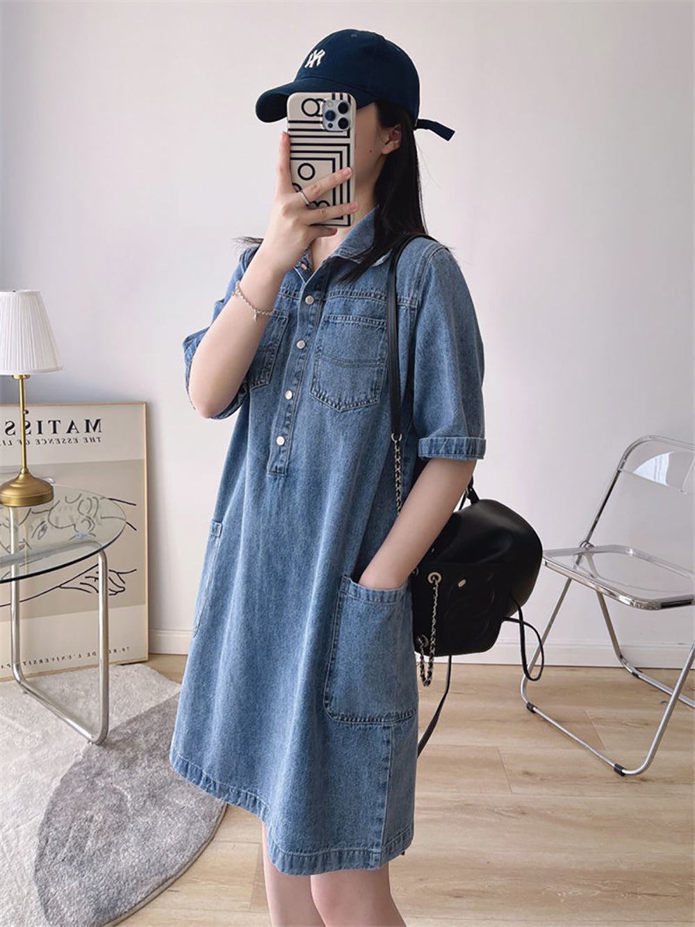 Women Shirt Mini Dress