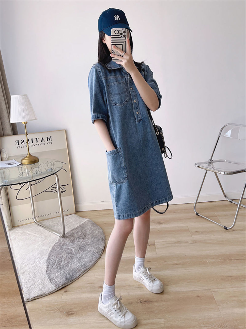 Women Shirt Mini Dress