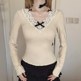 Women V-Neck Fitted Top