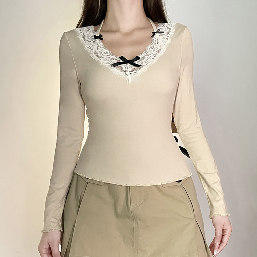 Women V-Neck Fitted Top