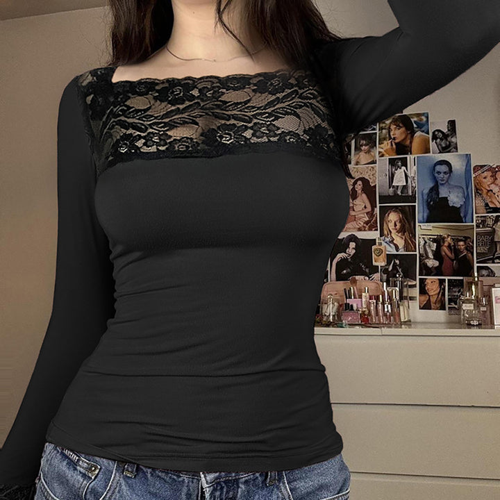 Women Solid Square Neck Fitted Top