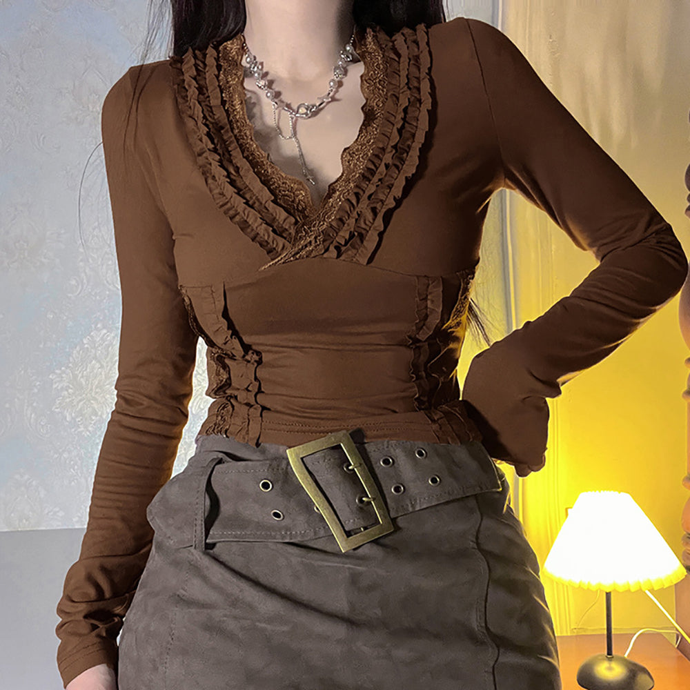 Women Lace Detailed Corset Crop Top